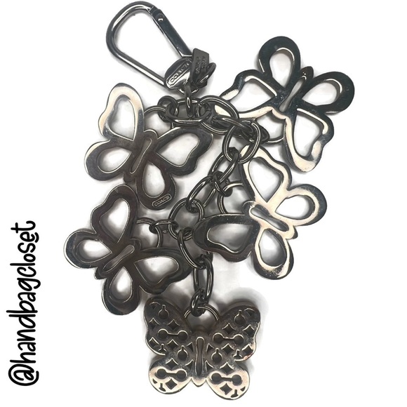Coach Oversized Butterfly Dangle Metal Swarovski Crystals Keychain Charm… - Picture 4 of 7